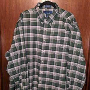 Towncraft green plaid button-down dress shirt xxl